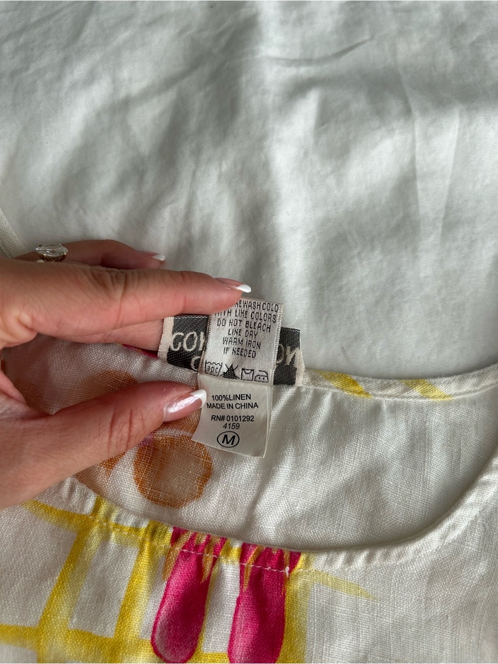 Cotton Connection 100% Linen White Tropical Print Mini Dress - Picture 6 of 12